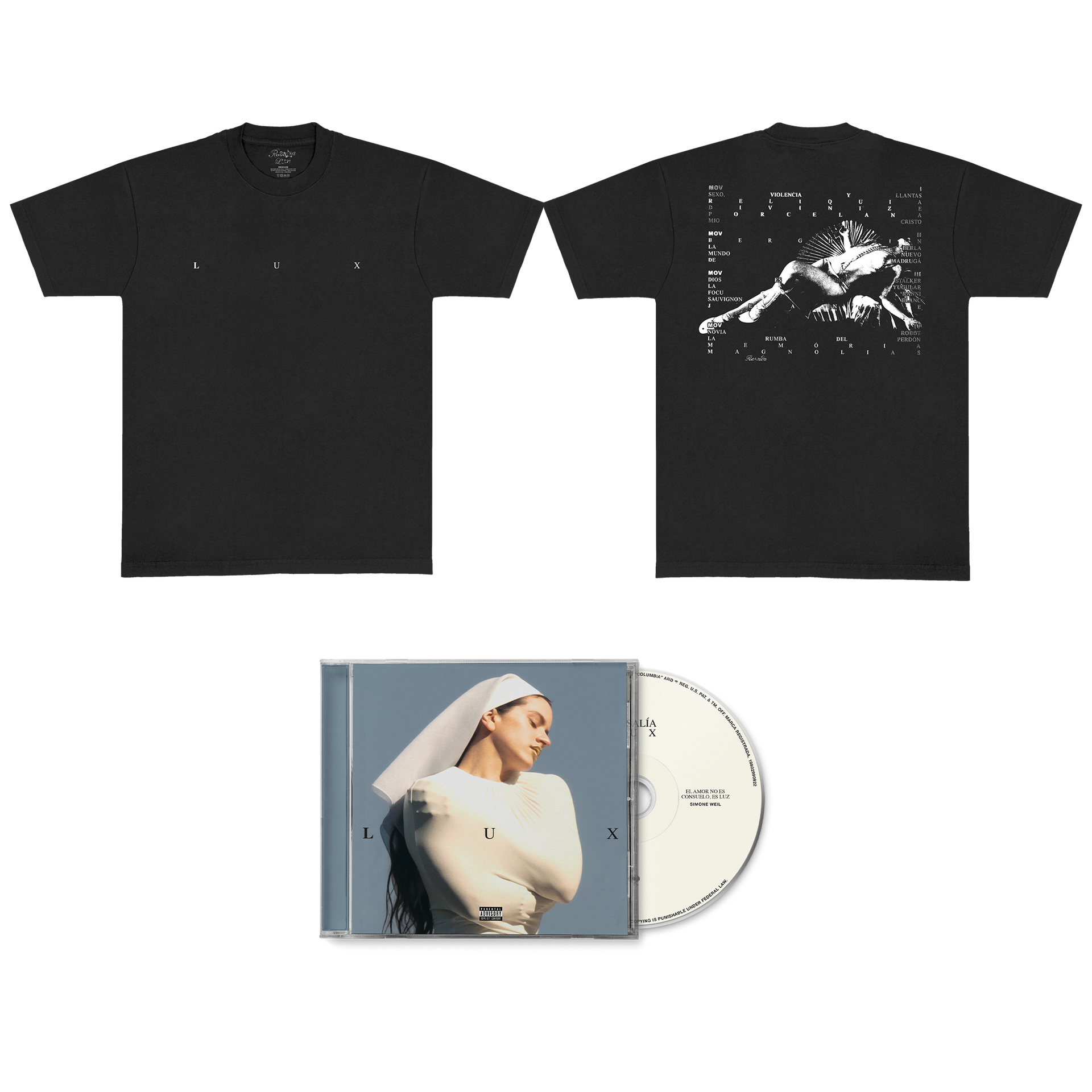 LUX TRACKLIST T-SHIRT & CD – Rosalía Shop